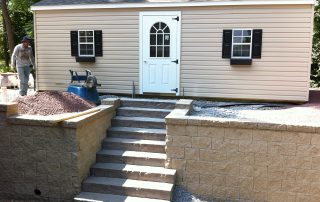 Retaining Wall With Stone Steps